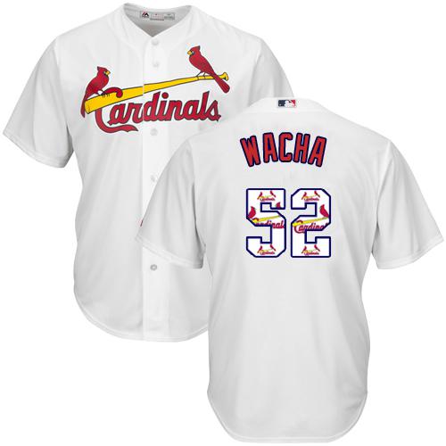 Cardinals #52 Michael Wacha White Team Logo Fashion Stitched MLB Jersey